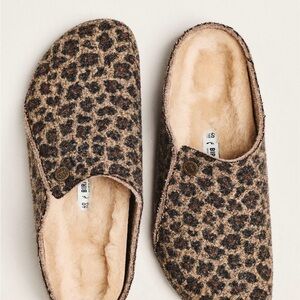 Birkenstock Zermatt Wool Felt Shearling Clogs. -Leopard Print